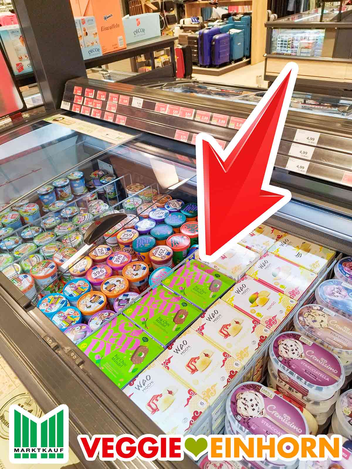 Tiefkühltruhe im Supermarkt mit vehappy Big Choc Mandel Eis