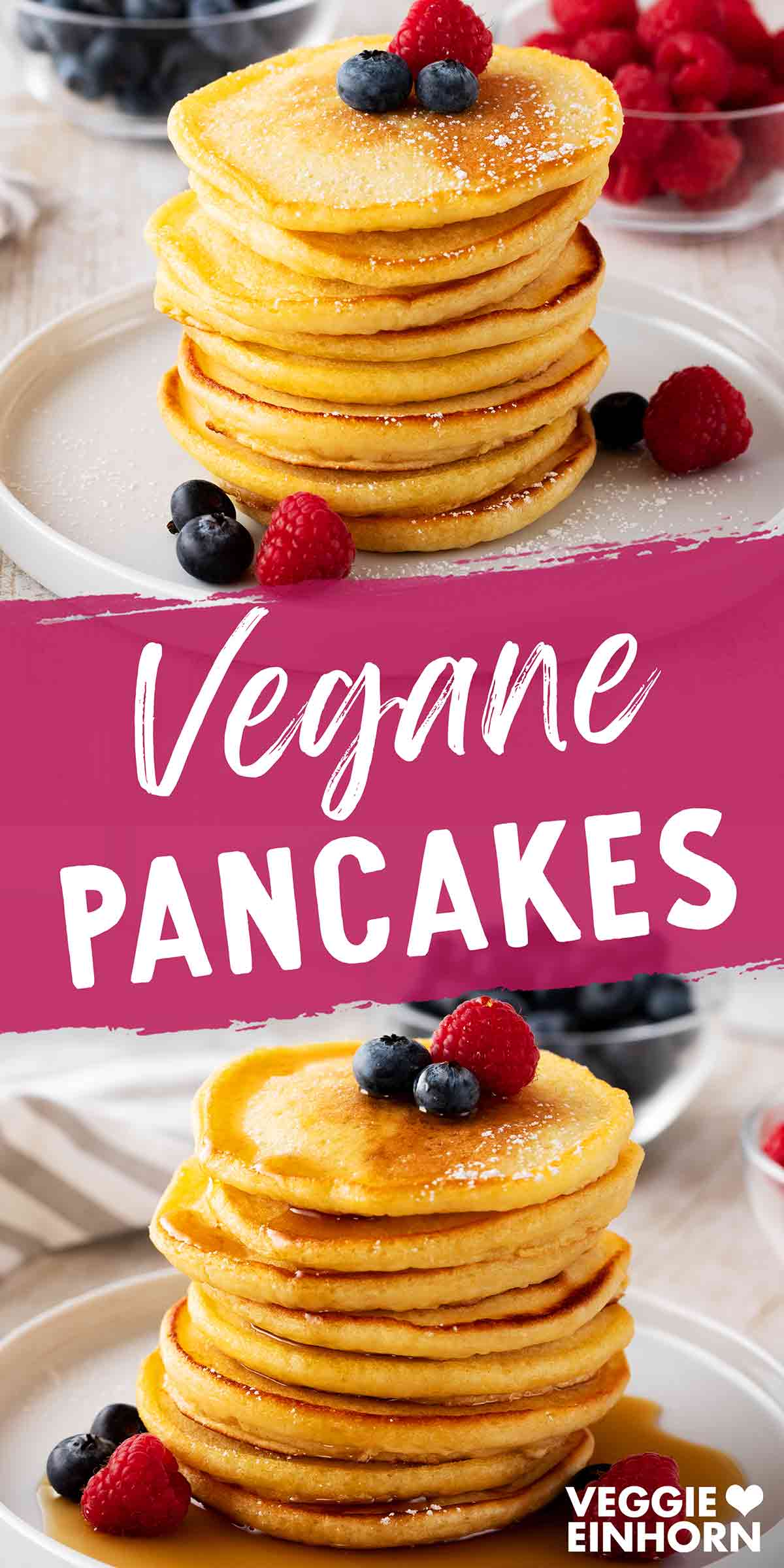 Einfache vegane Pancakes mit Joghurt
