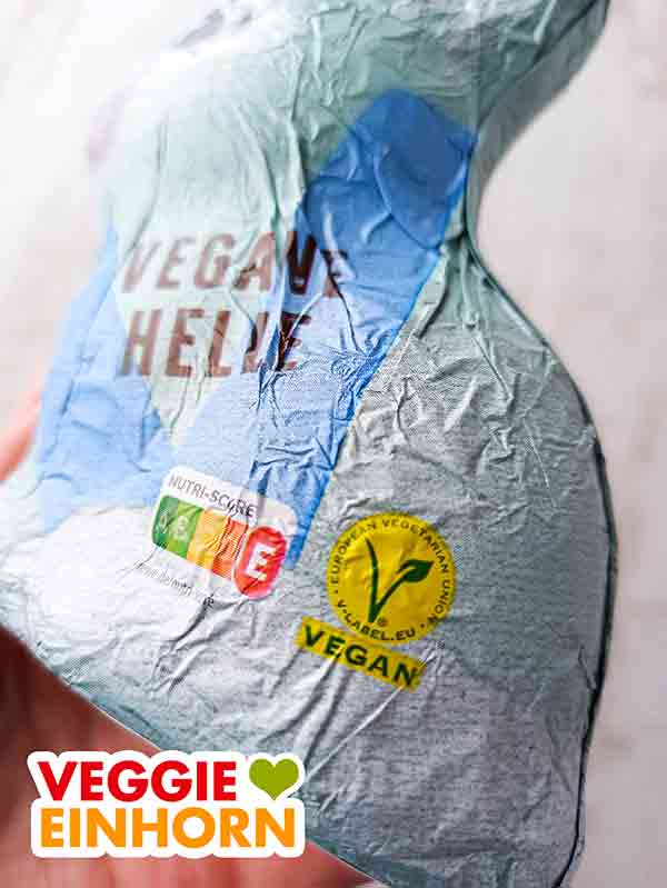 V-Label auf dem Rewe Vegane Helle Osterhasen