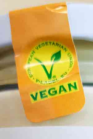 Vegan Label auf der Sauce Hollandaise von bedda