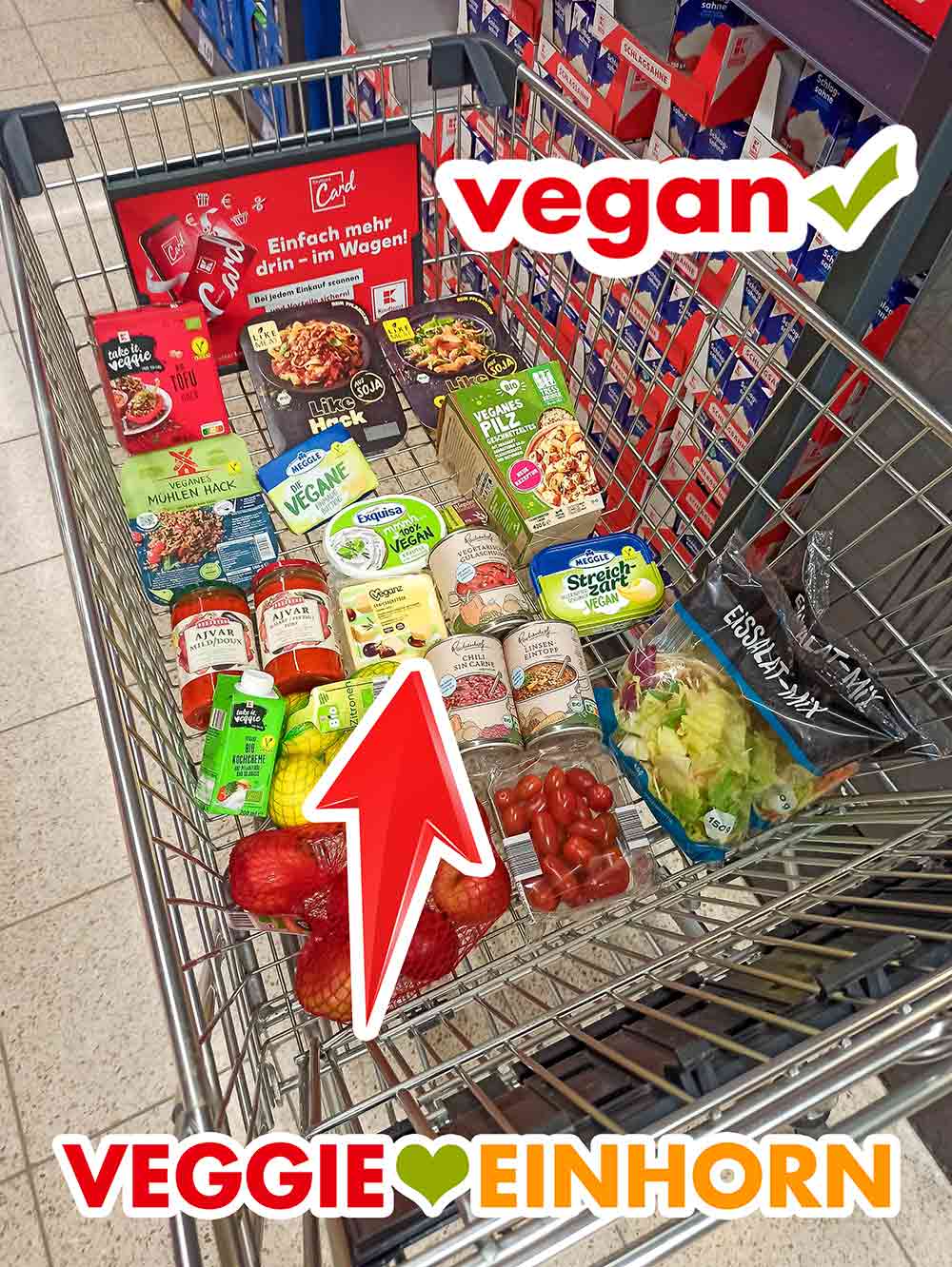 Das Veganz Genießerstück im Einkaufswagen bei Kaufland