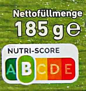 Nettofüllmenge 185 g. Nutri-Score B