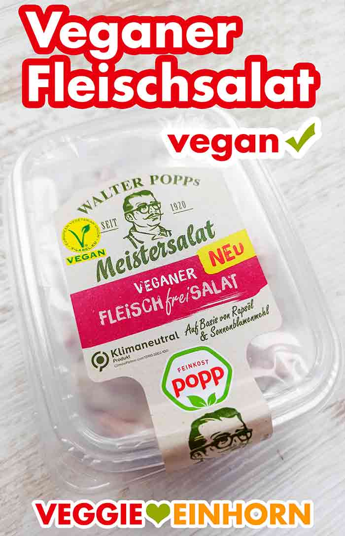 Eine Packung veganer Fleischsalat von Popp Feinkost