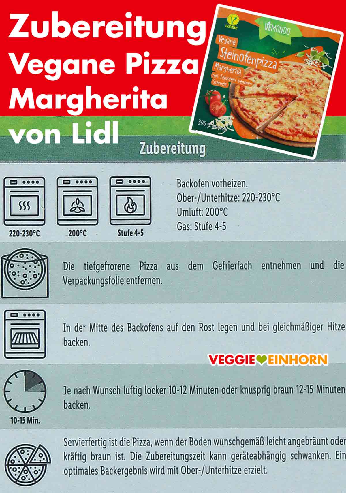 Zubereitung der veganen Pizza Margherita von Lidl